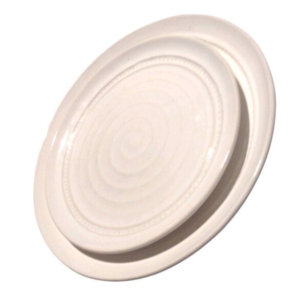 Artimino Venezia Tuscan White Cream Set of 2 Stoneware Pottery Plates Italy - Picture 10 of 12